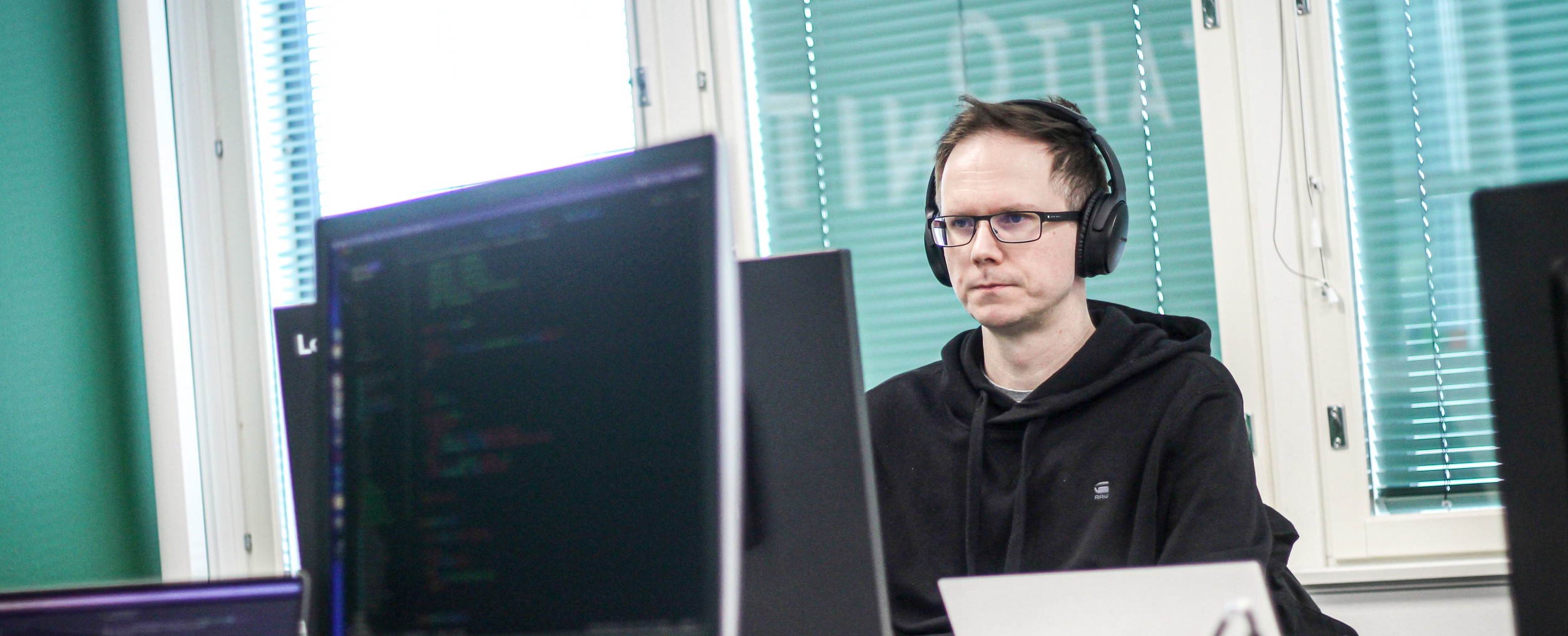 Man working at his computer